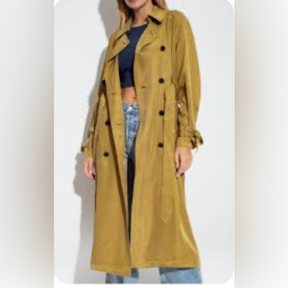 All Saints Kiki Trench Coat in Olive